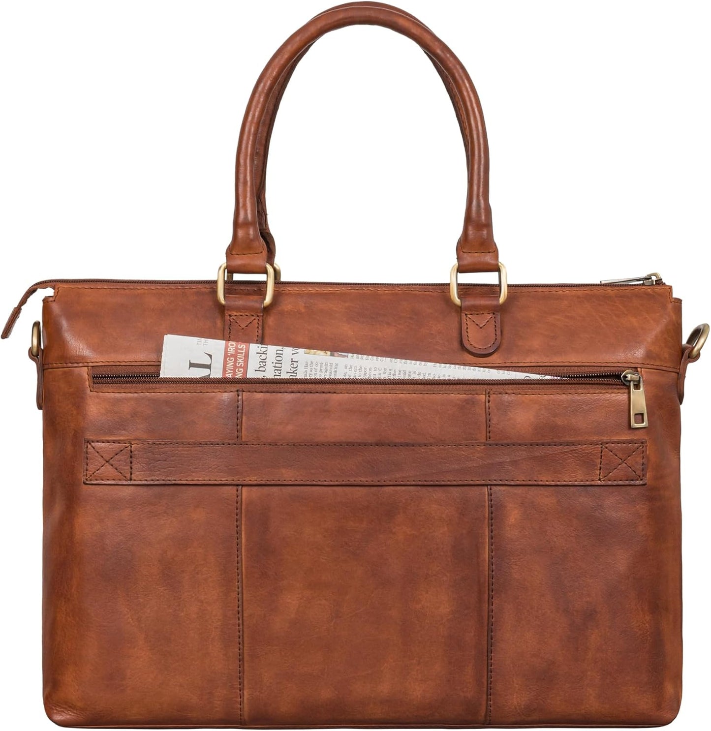 Business Vintage Laptoptasche Bailey, L Brandy - Cognac