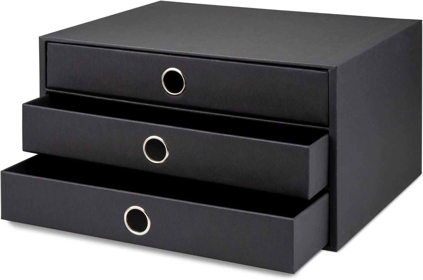 Schubladenbox mit 3 Schubladen, Schwarz