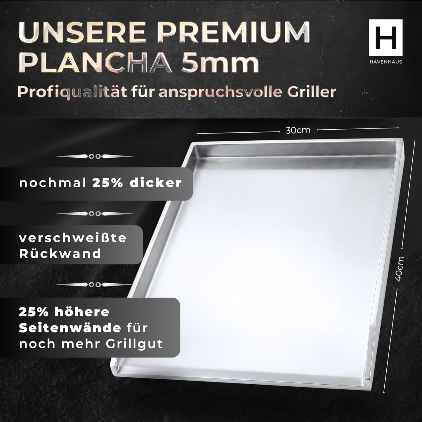 Grillplatte & Smash Burger Set, 5mm: Premium Grillplatte + Smash Burger Set Xxl
