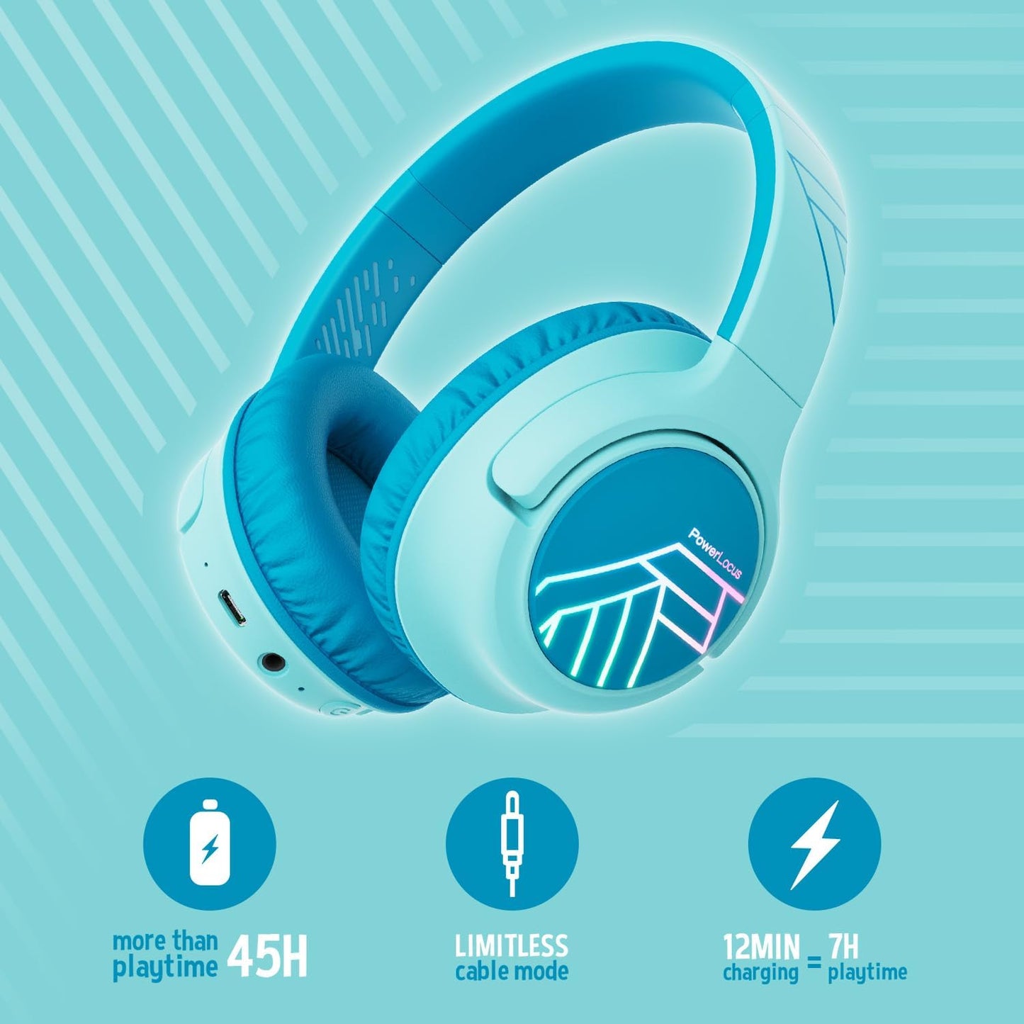 Bobo Bluetooth-Kopfhörer für Kinder, Blau
