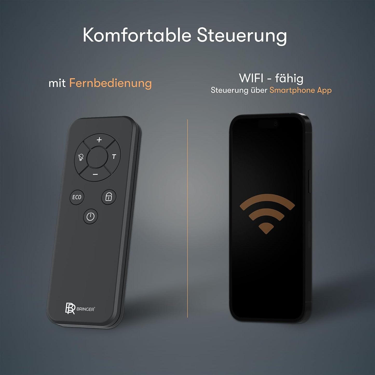 Infrarotheizung mit Smart Thermostat & App-Steuerung, Schwarz