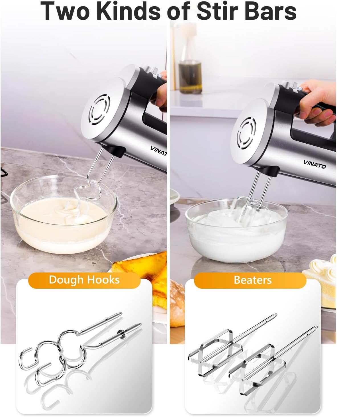 Elektrischer Handmixer, Schwarz