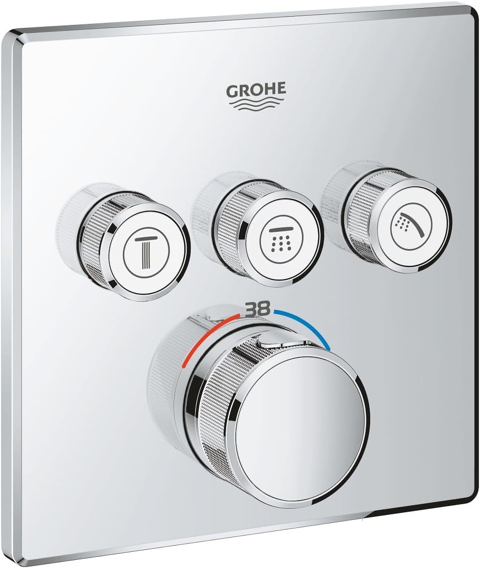 Grohtherm SmartControl 29126000, Chrom, eckig, 3 Absperrventile