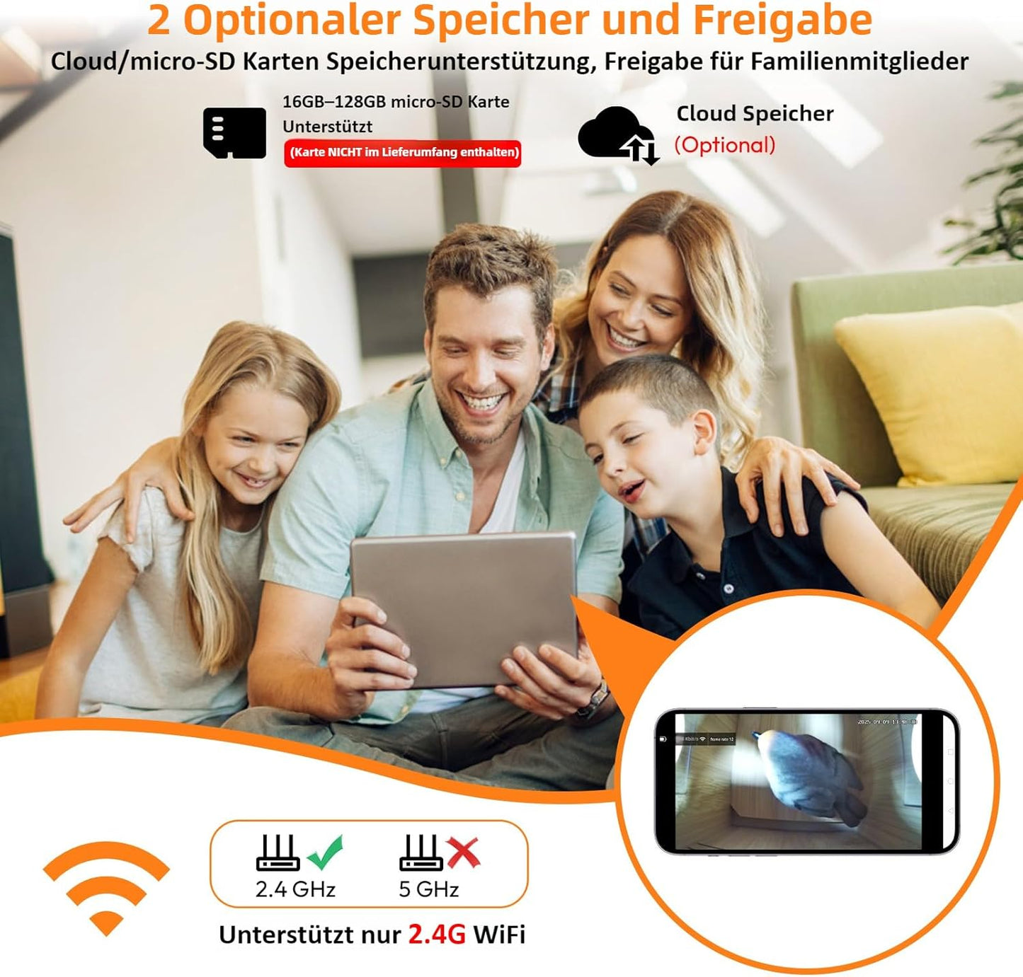 Nistkasten mit Kamera & Solar, Bambus Vogelhaus Solar Kamera