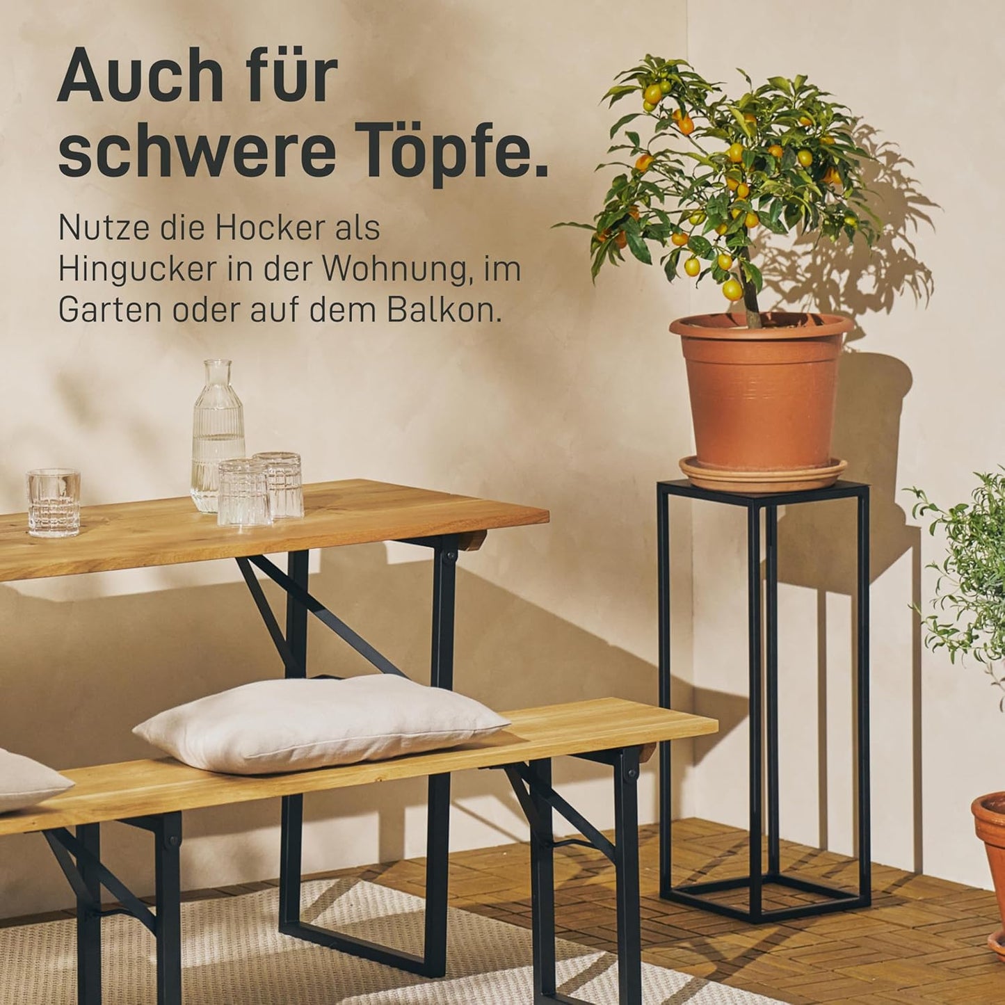 Blumenständer, H70cm|Schwarz