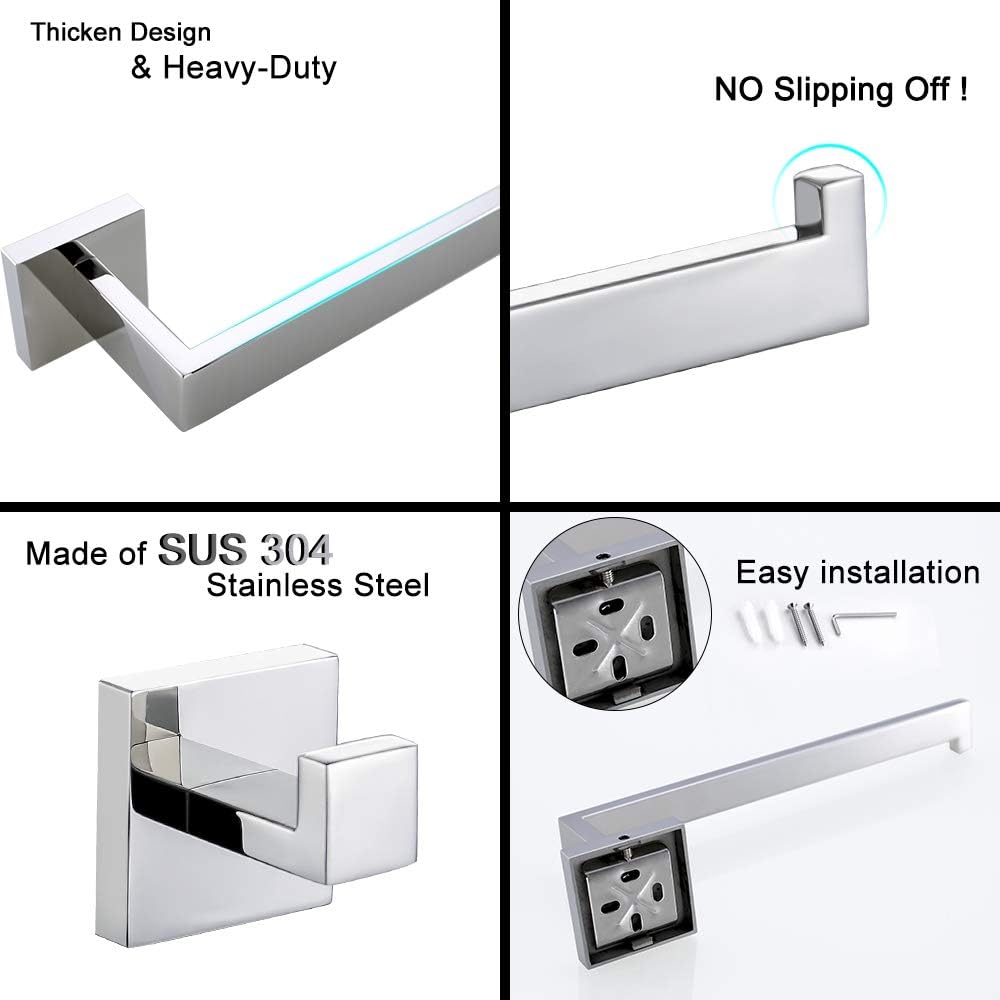 Bad-Hardware-Set (4-teilig, Edelstahl), 4-piece