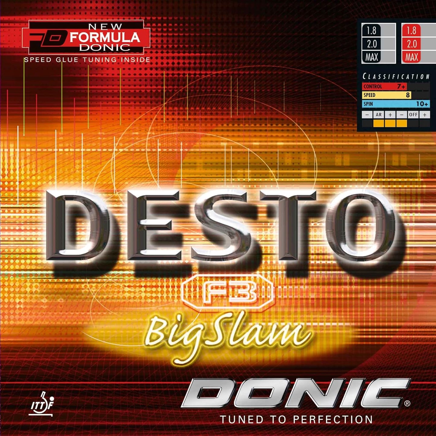 Desto F3 BigSlam - Tischtennisbelag 1.8 mm, rot 1,8 mm