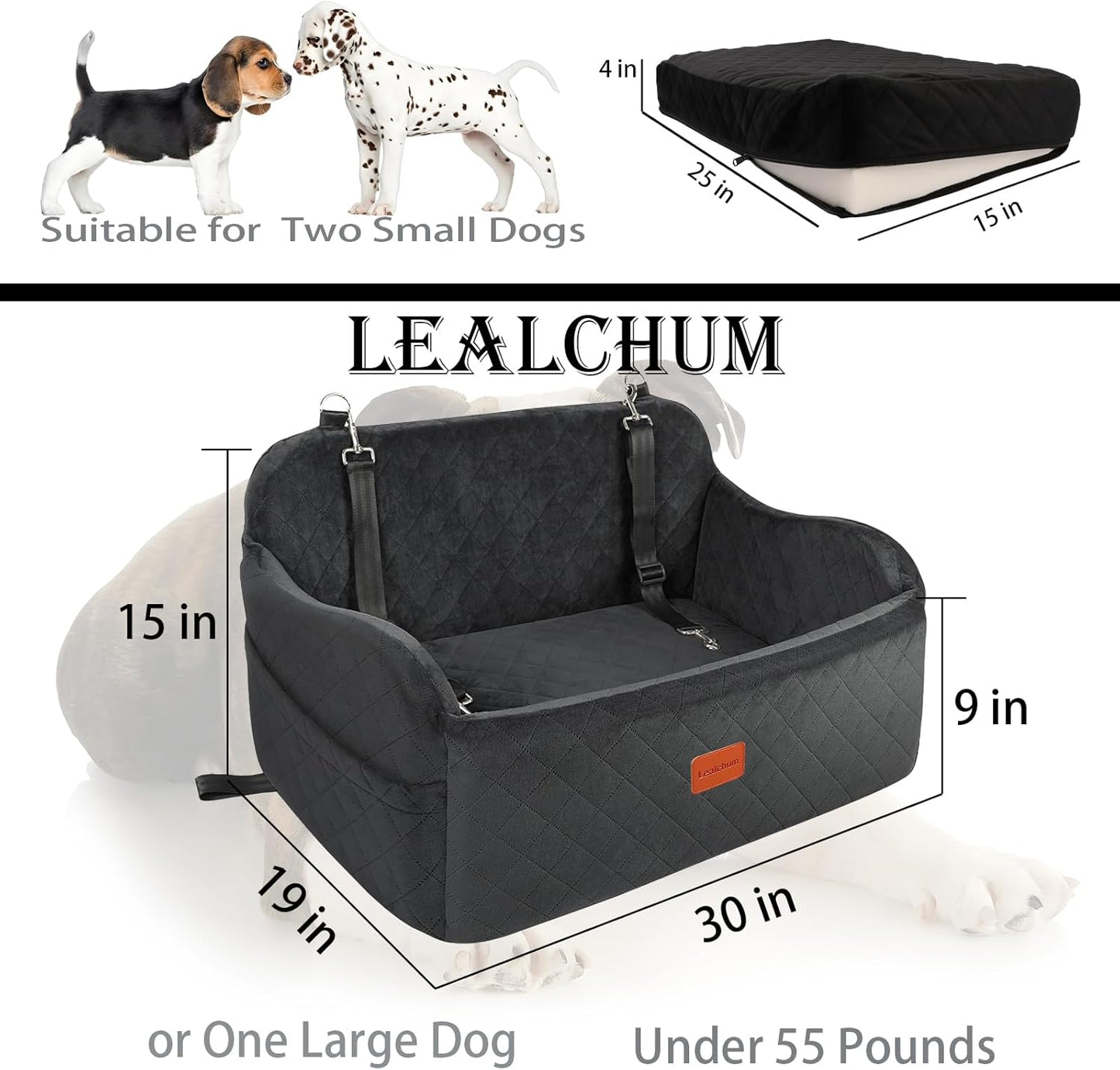 Grosser Hundeautositz, Black Large