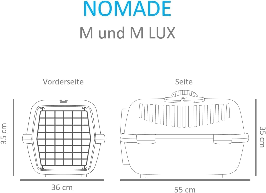 Transportbox für Katzen & kleine Hunde (55x36x35 cm), M Grau
