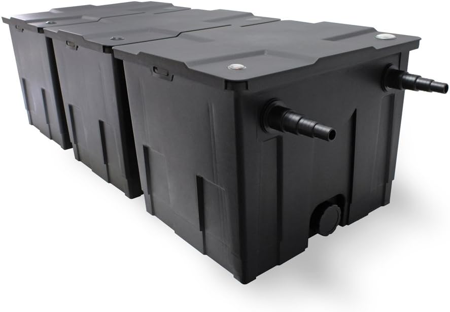 Teichfilter Komplettset, CBF-350C Filter + 10000 l/h Pumpe + 36 W UVC + 16 W Fontänenpumpe