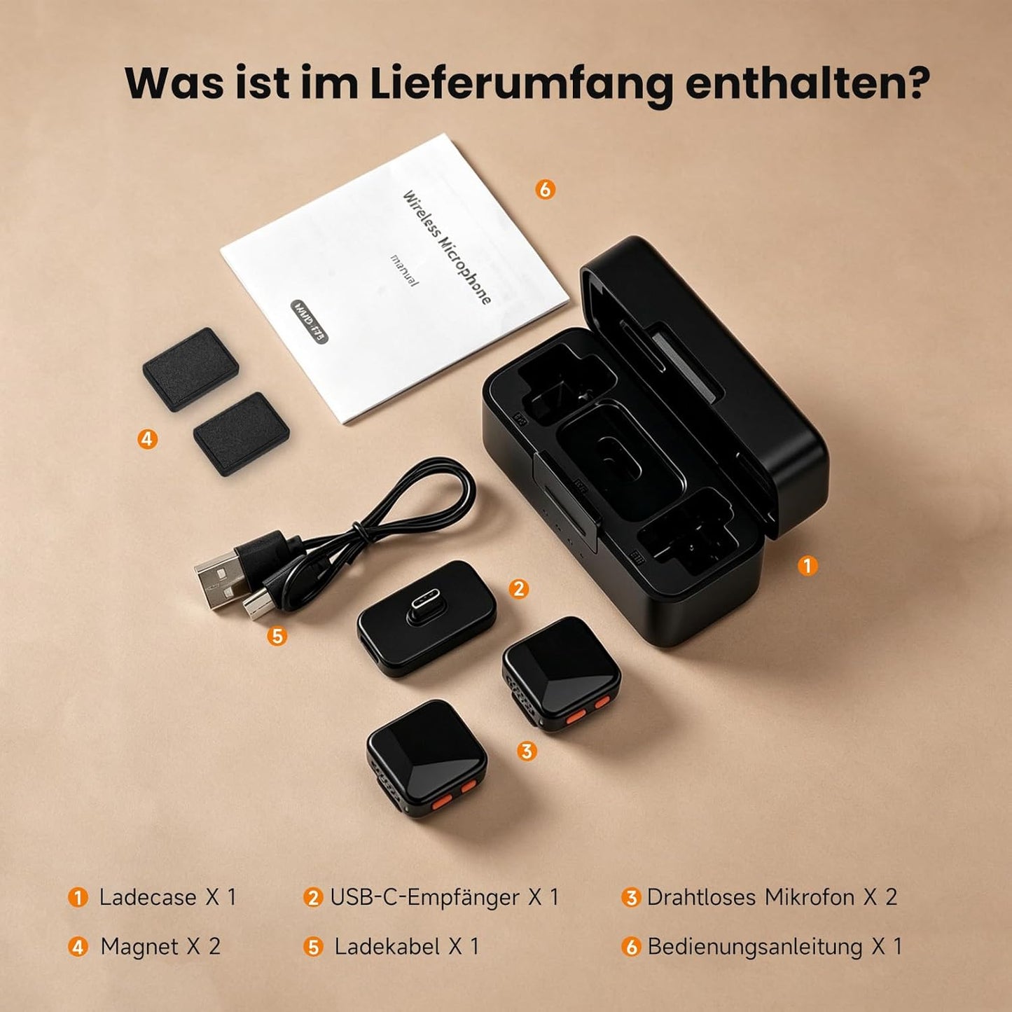 Wireless Lavalier Mikrofon mit Ladecase