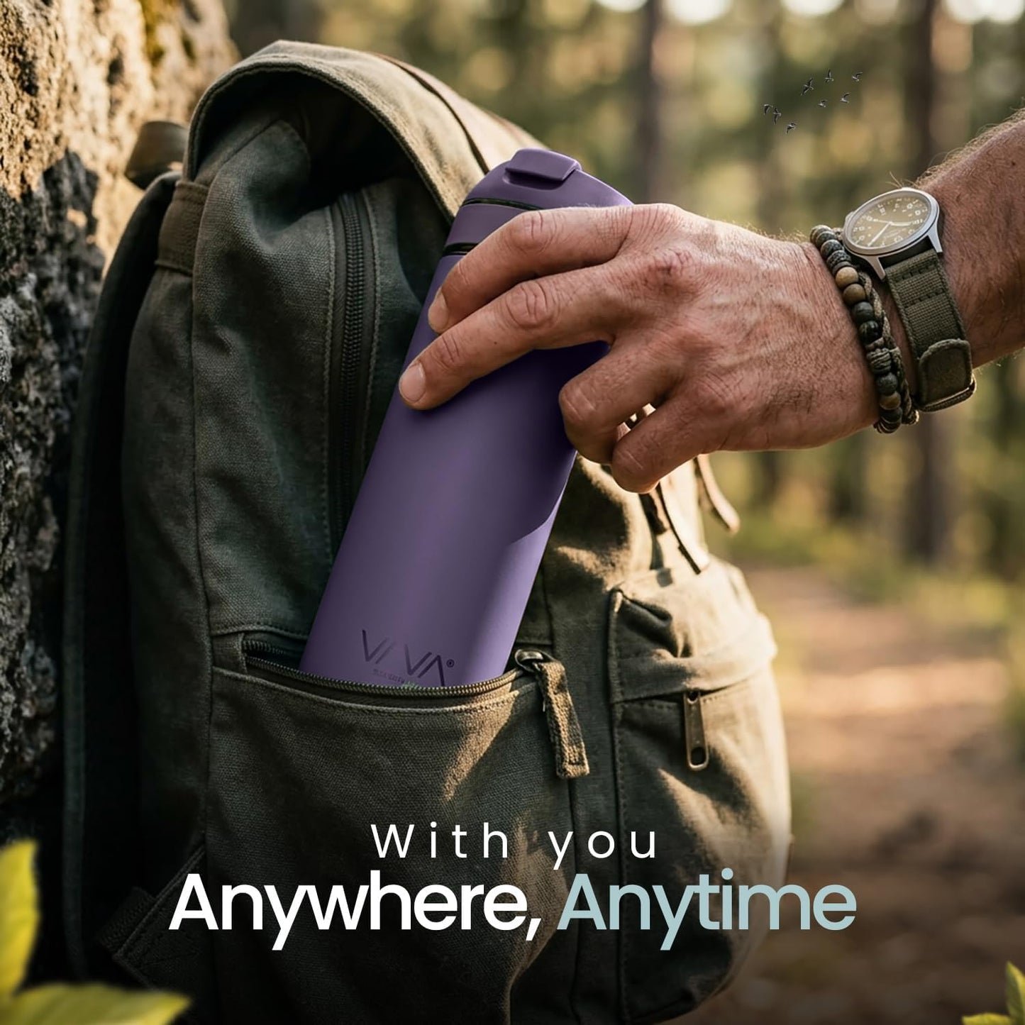 Doppelwandiger Thermobecher mit Sieb, Violet