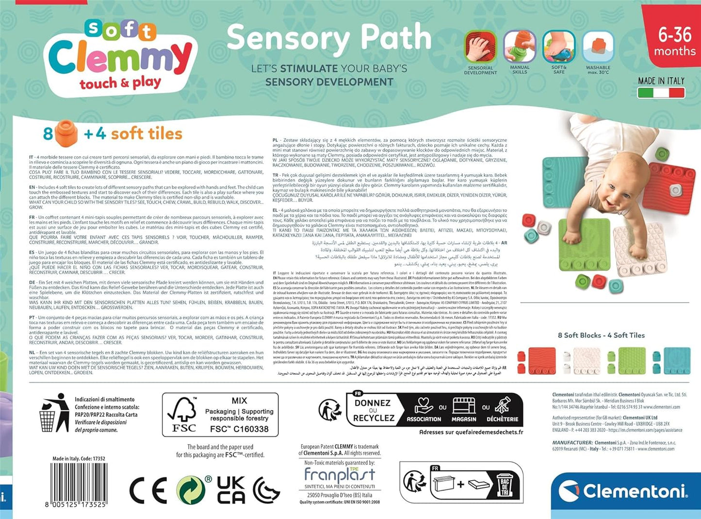 Spieleset für Kleinkinder Sensorischer Teppich, Clementoni