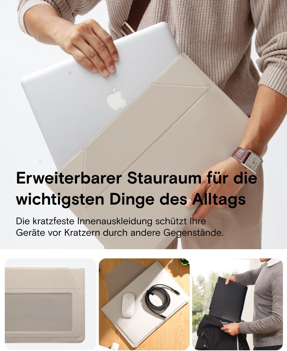 Laptop-Hülle mit Ständer, Brown 13.3"