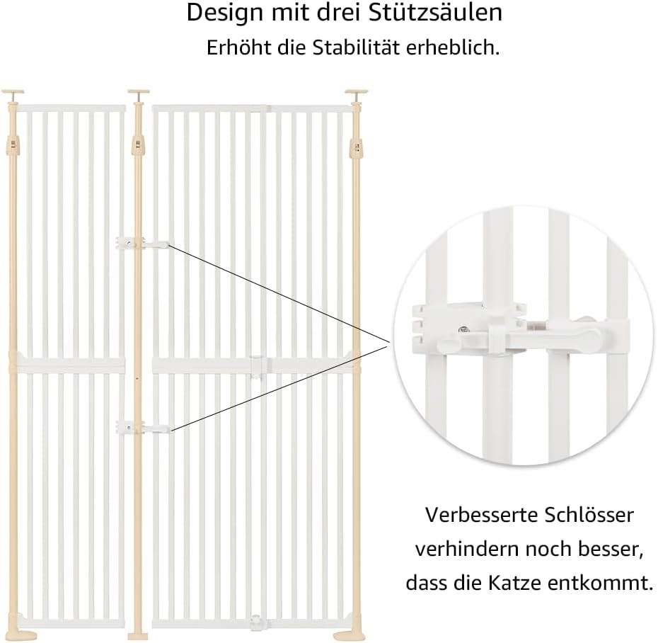Tür- und Treppengitter, Weiss 89-129 B x 190 H cm
