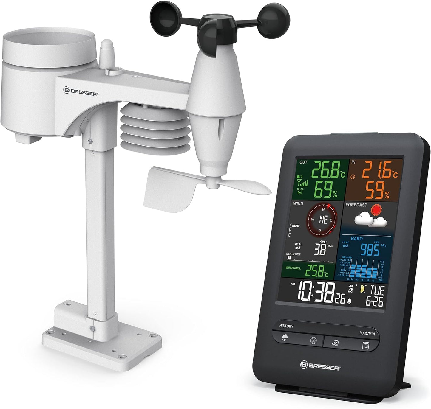 Wetter Center 5-in-1 Beaufort, 5-in-1 Wetterstation, schwarz