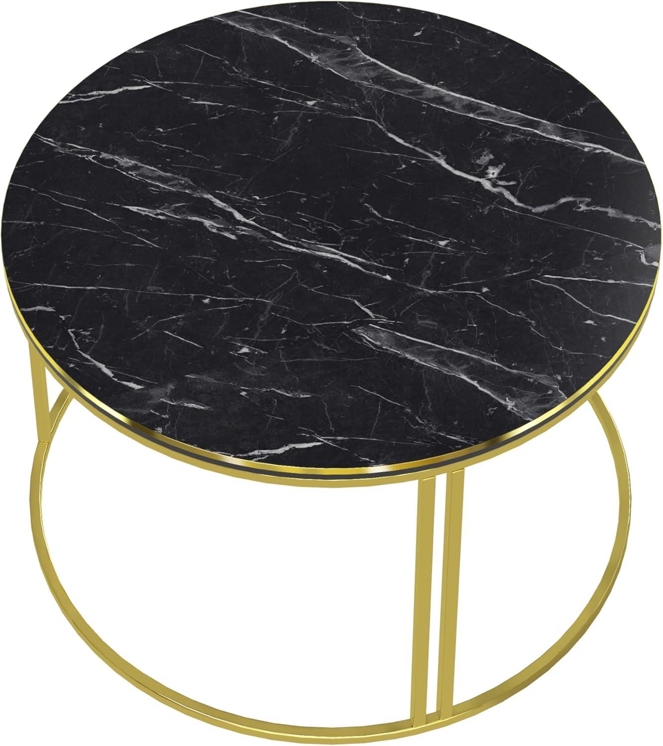 Couchtisch Aulum, Marmor, Schwarz / Gold