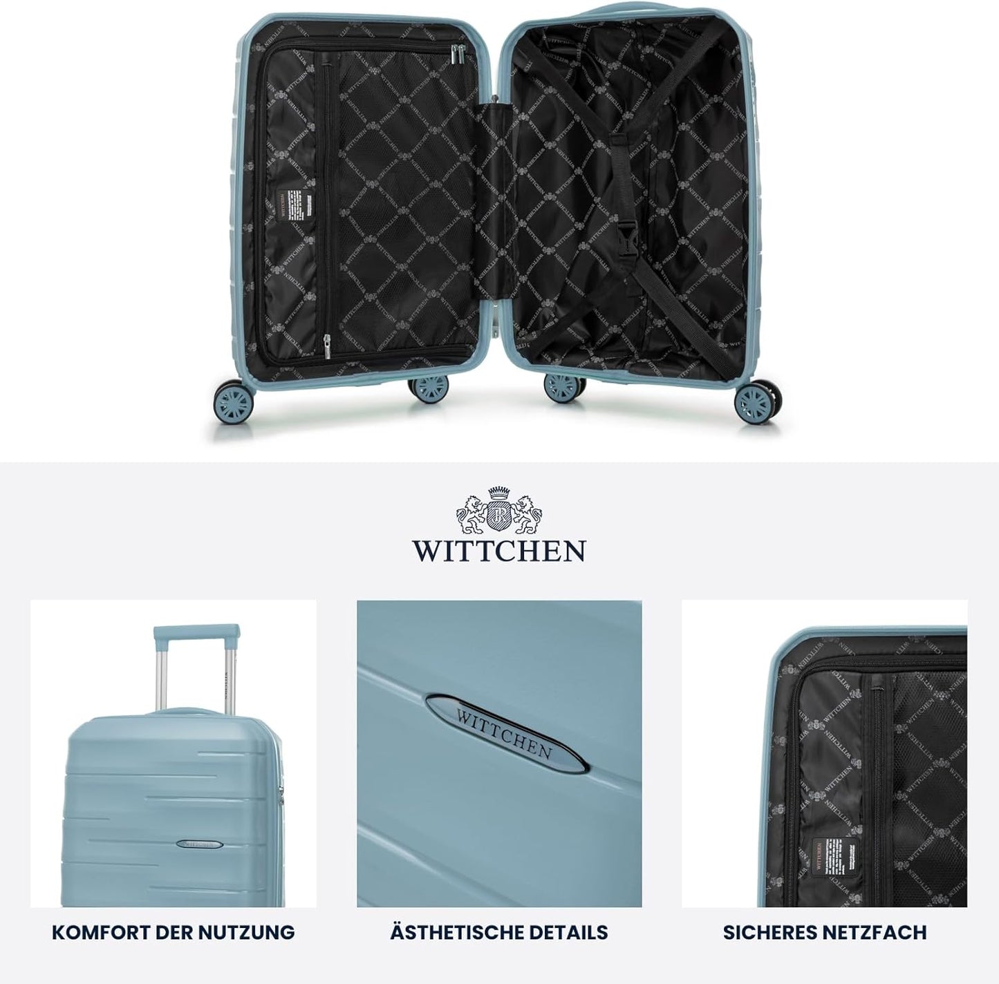 Mittelgrosser Reisekoffer mit TSA-Schloss, Blau 66 x 45 x 27 cm