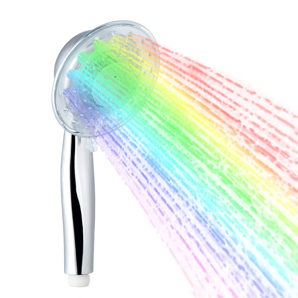 LED Duschkopf mit Farbwechsel und Wasserdurchflussregelung, 7 Farben