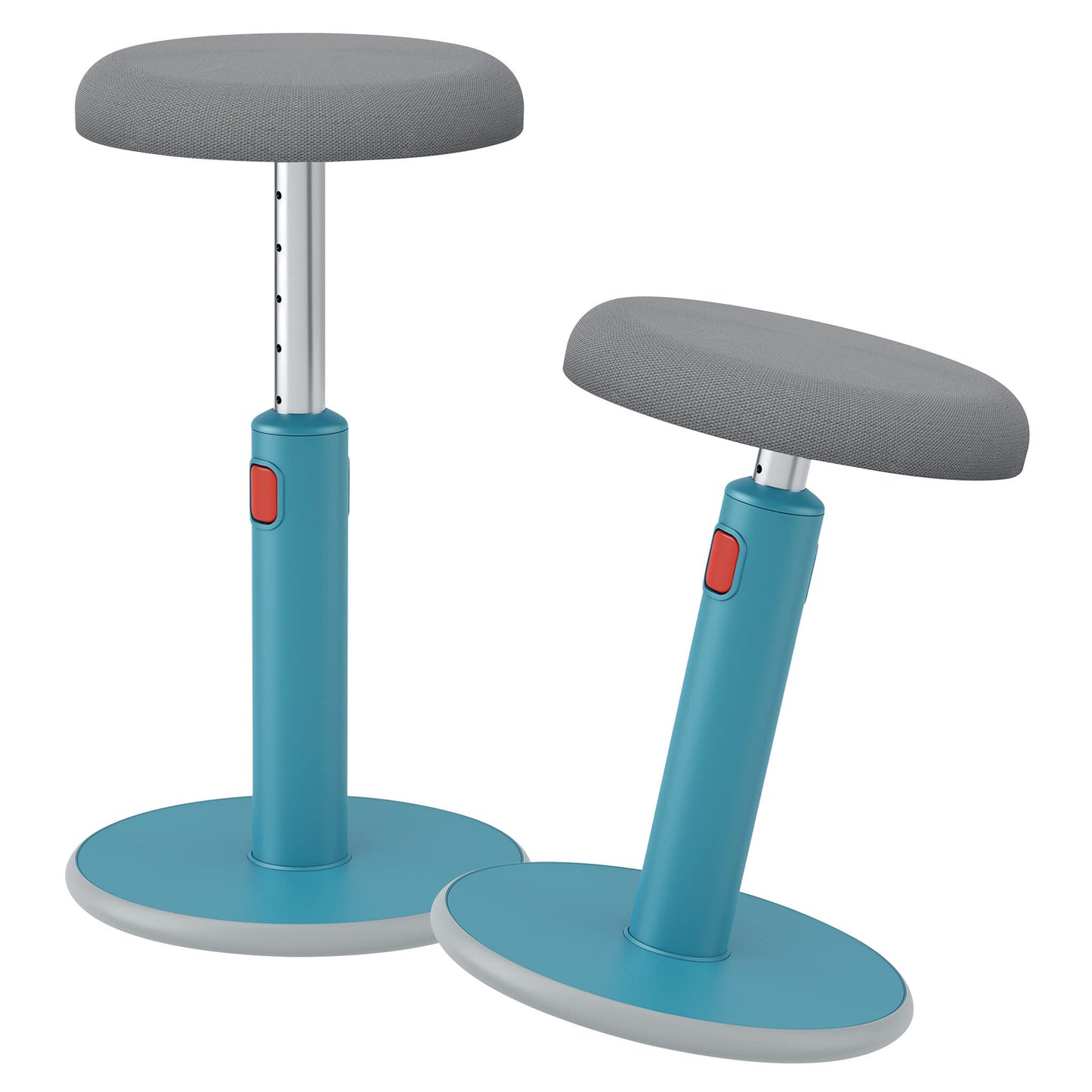 Ergonomischer höhenverstellbarer Wipphocker, Sanftes Blau Steh- und Sitzhocker