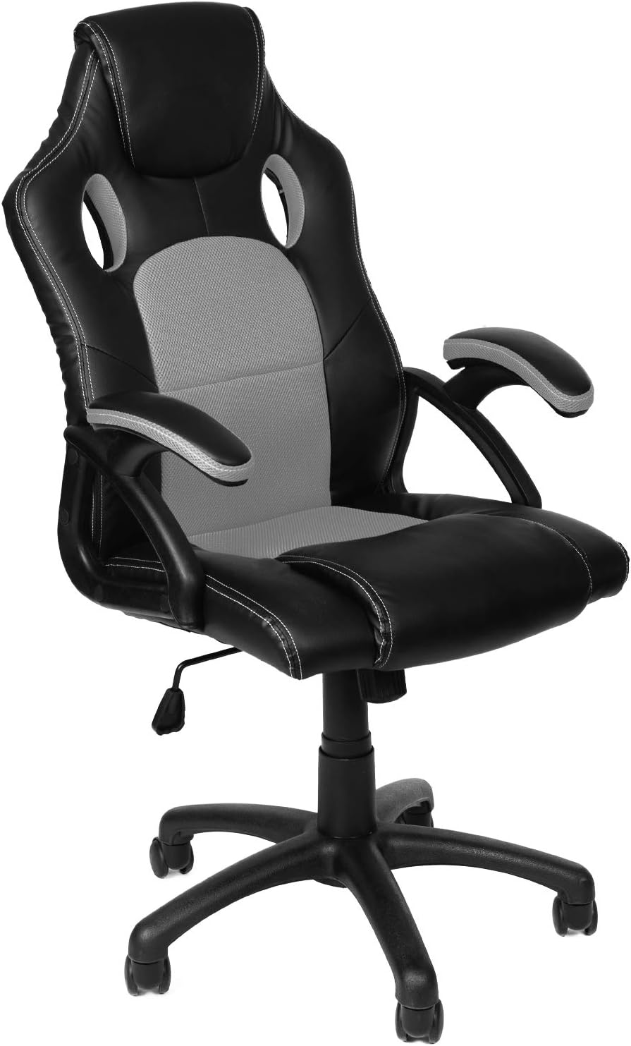 Ergonomischer Gamingstuhl mit Wippmechanik, Grau