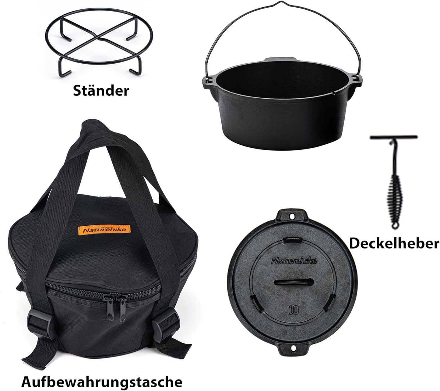 Dutch Oven mit Deckel, Schwarz