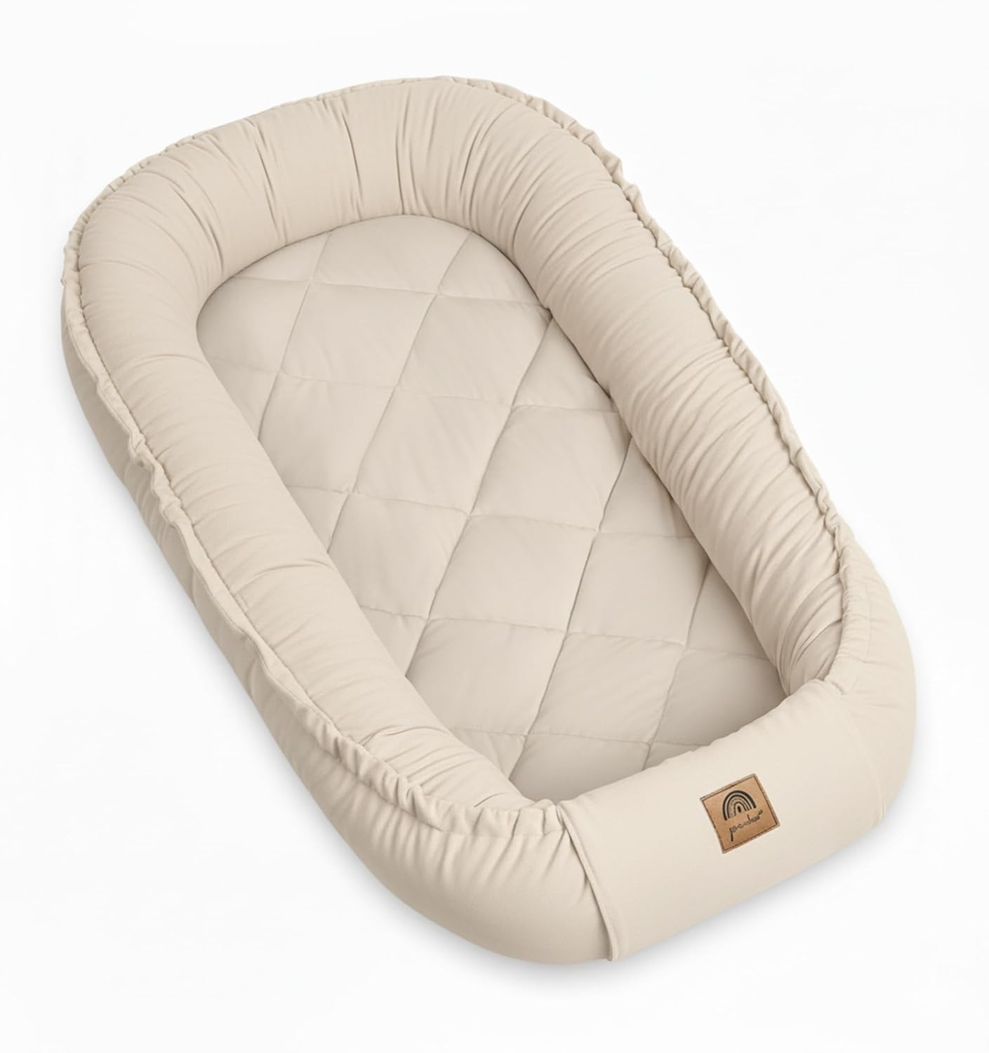 Multifunktionales Babynest, Beige mit Klappe