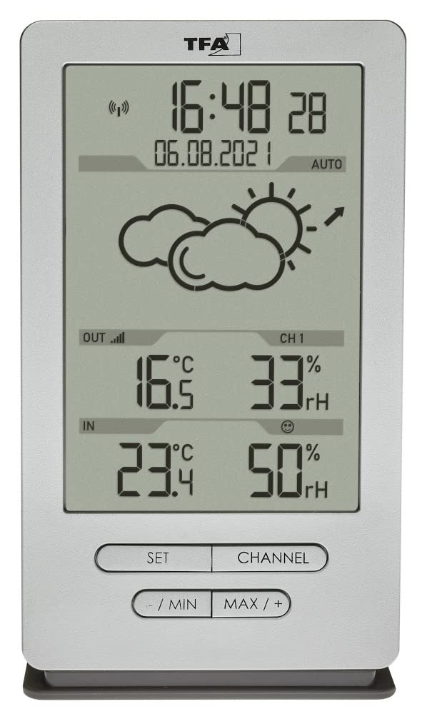 Funk-Wetterstation Xena, silber mit Batterien