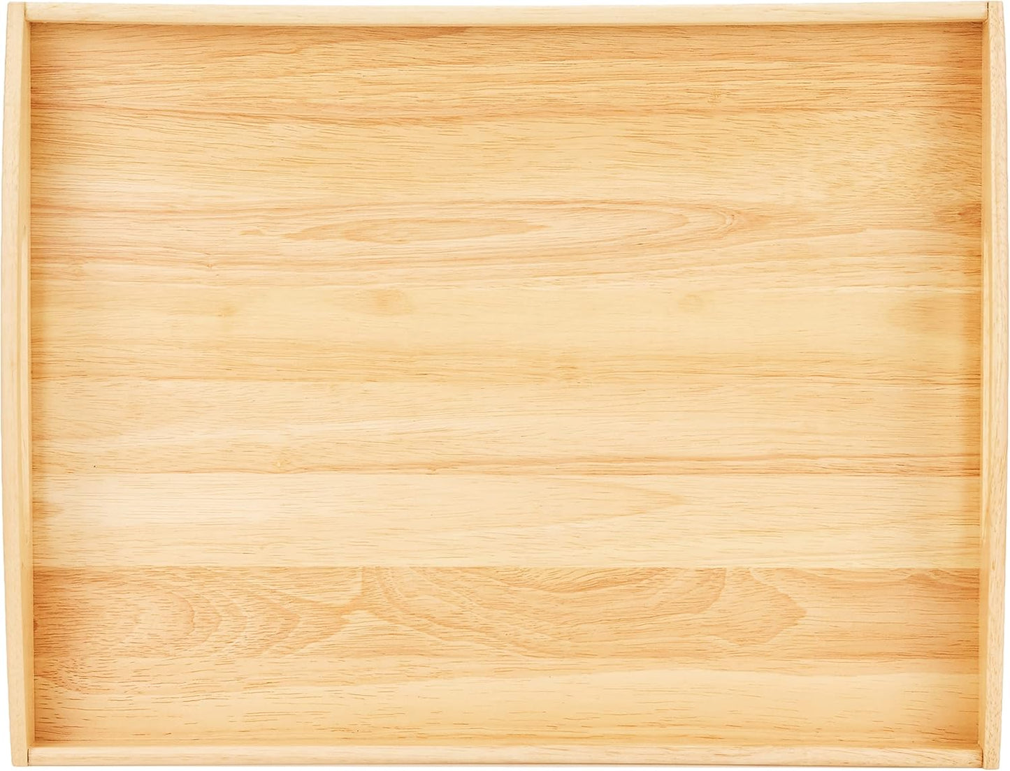 Tablett aus Gummibaumholz, Gummibaum 53 x 41 x 7 cm Single