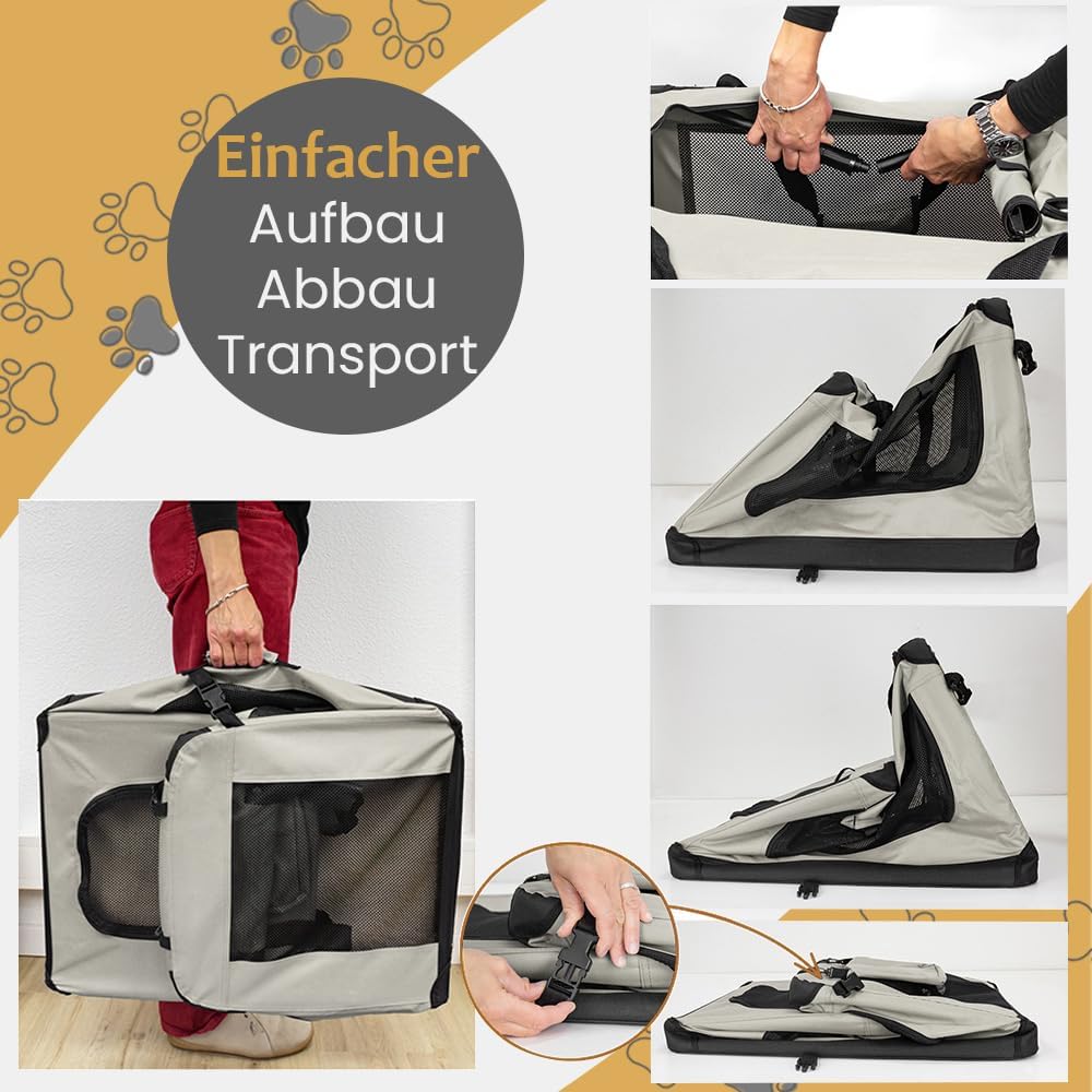 Faltbare Transportbox für Haustiere, L 50 x B 35 x H 36 cm