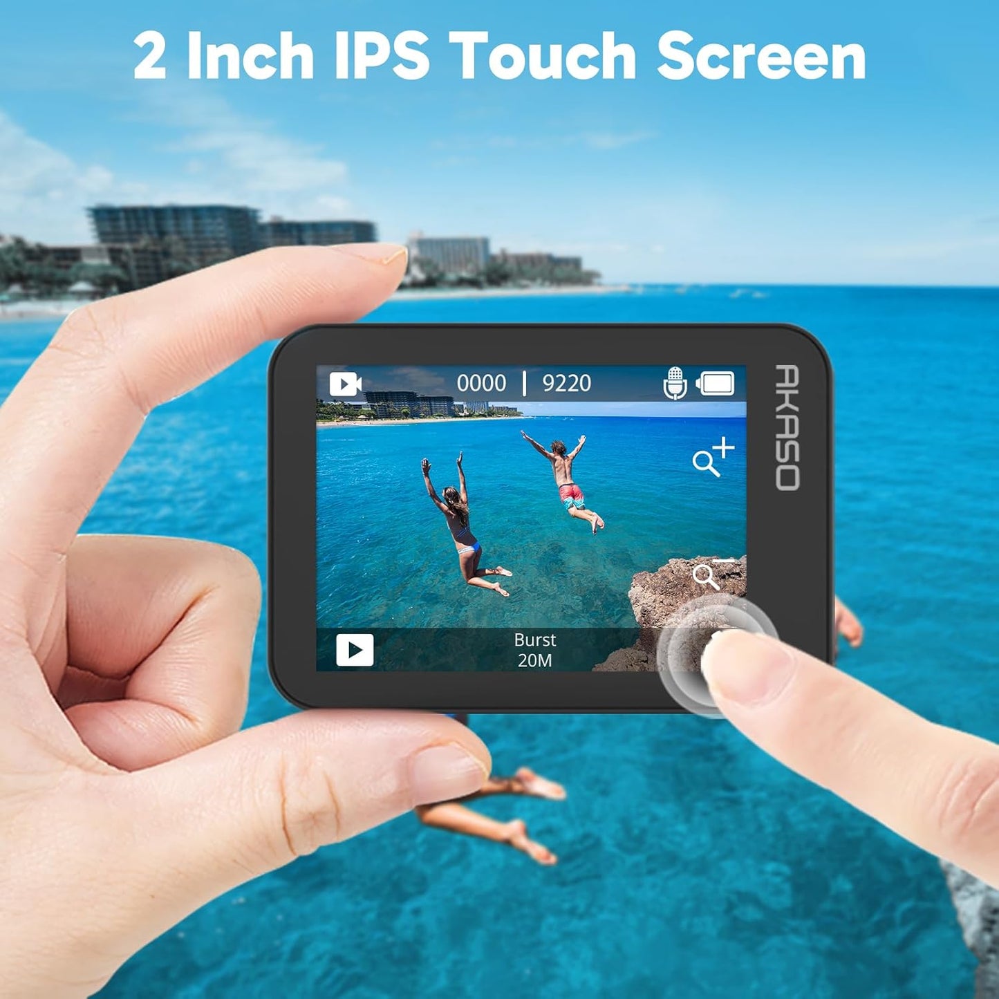 Action Cam 4K mit Stativ und Tasche, V50 X mit 60cm Stativ Selfie Stick und Tasche