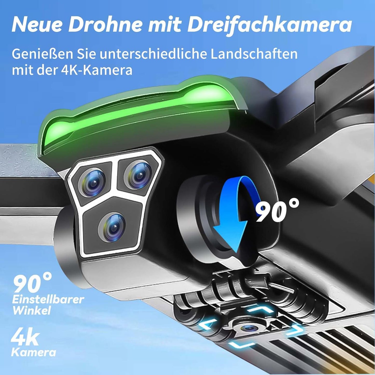 S166 GPS Drohne mit 4K Kamera und 60 Min Flugzeit, Mittel Schwarz