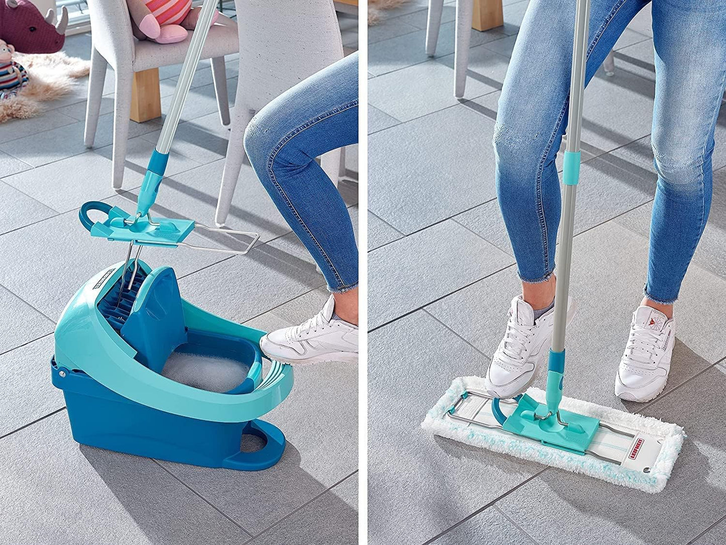 Rückenschonender Bodenwischer Profi XL Micro Duo, Allrounder, Eco Verpackung