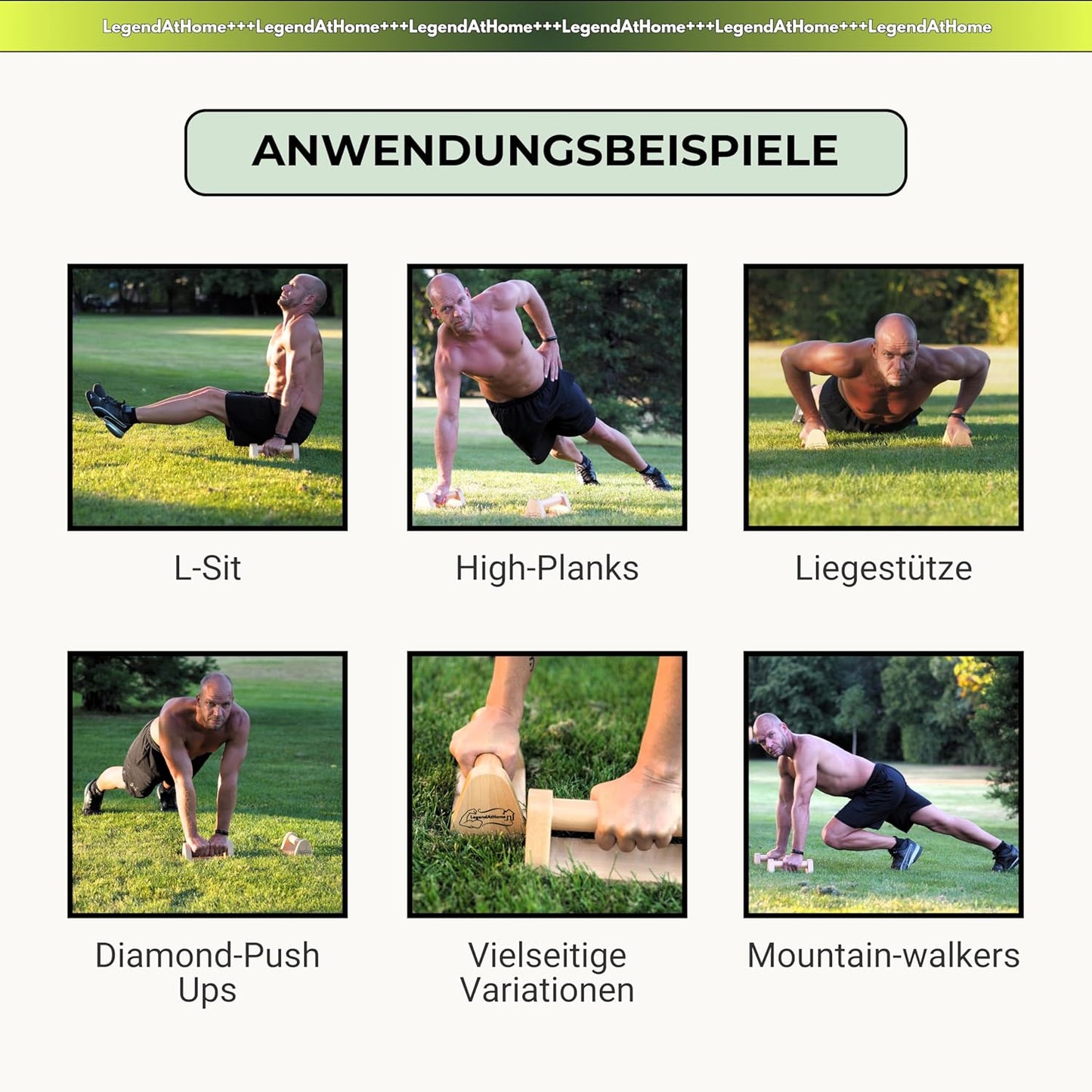 2er-Set Gelenkschonende Parallettes, Buche Small
