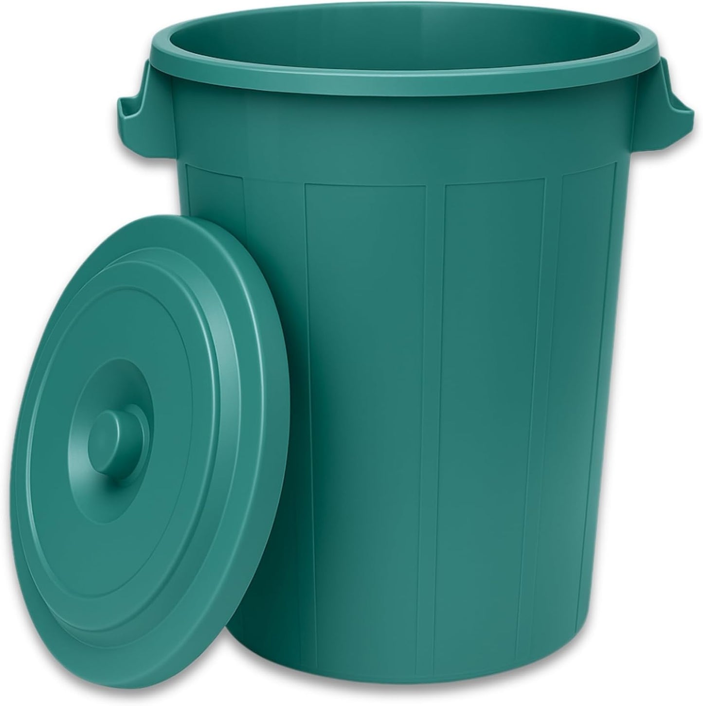 2 Stück Mülltonnen mit Deckel, Grün 2x70L