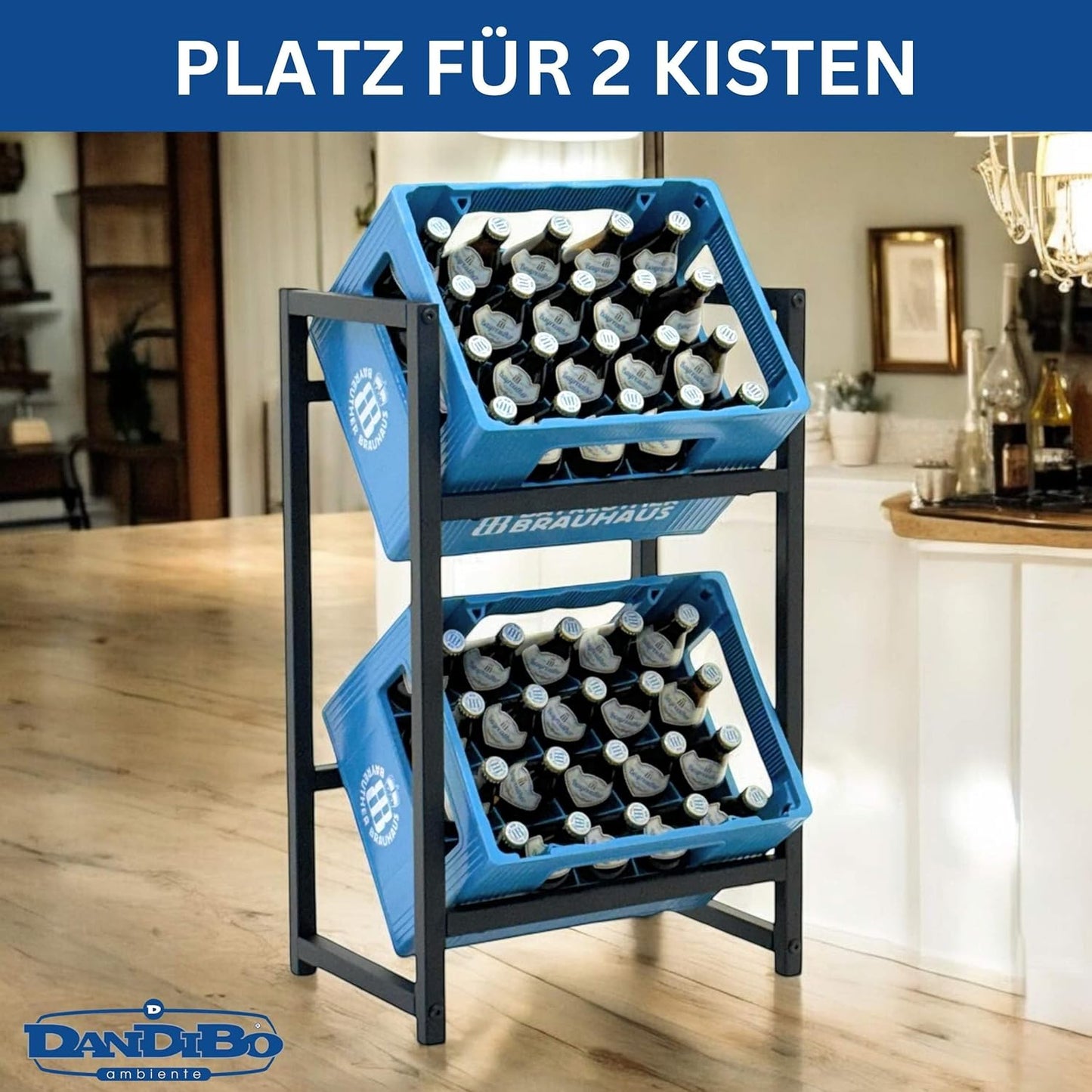 Getränkekistenregal für 2 Kisten, 2 Kisten Breite 47 cm / Hoch k.A.