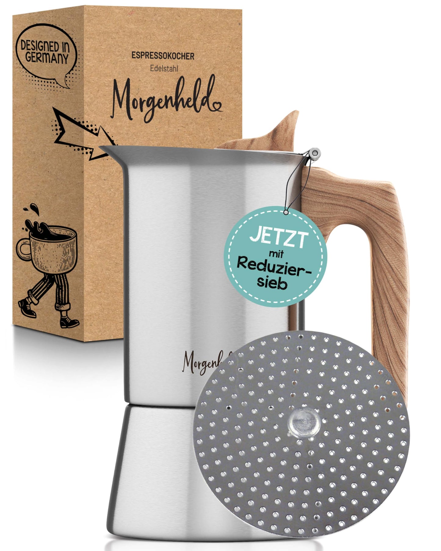 Espressokocher, 200ml, Espressomaker STYLE 200ml + Sieb