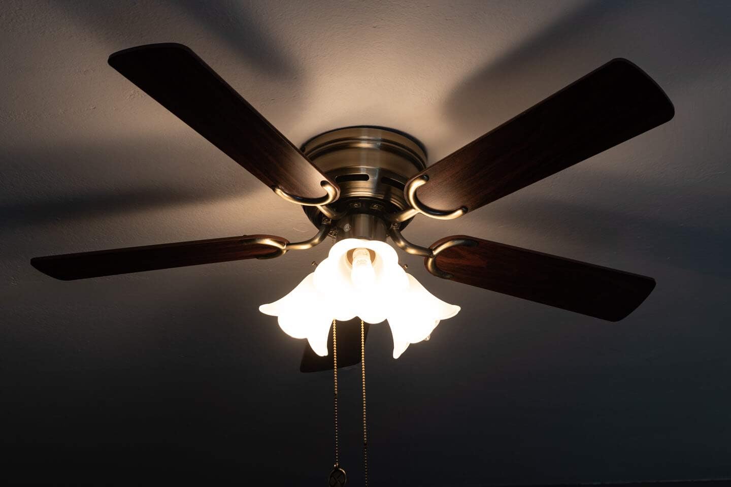 Kisa Deluxe Deckenventilator mit Beleuchtung, Eiche / Walnuss