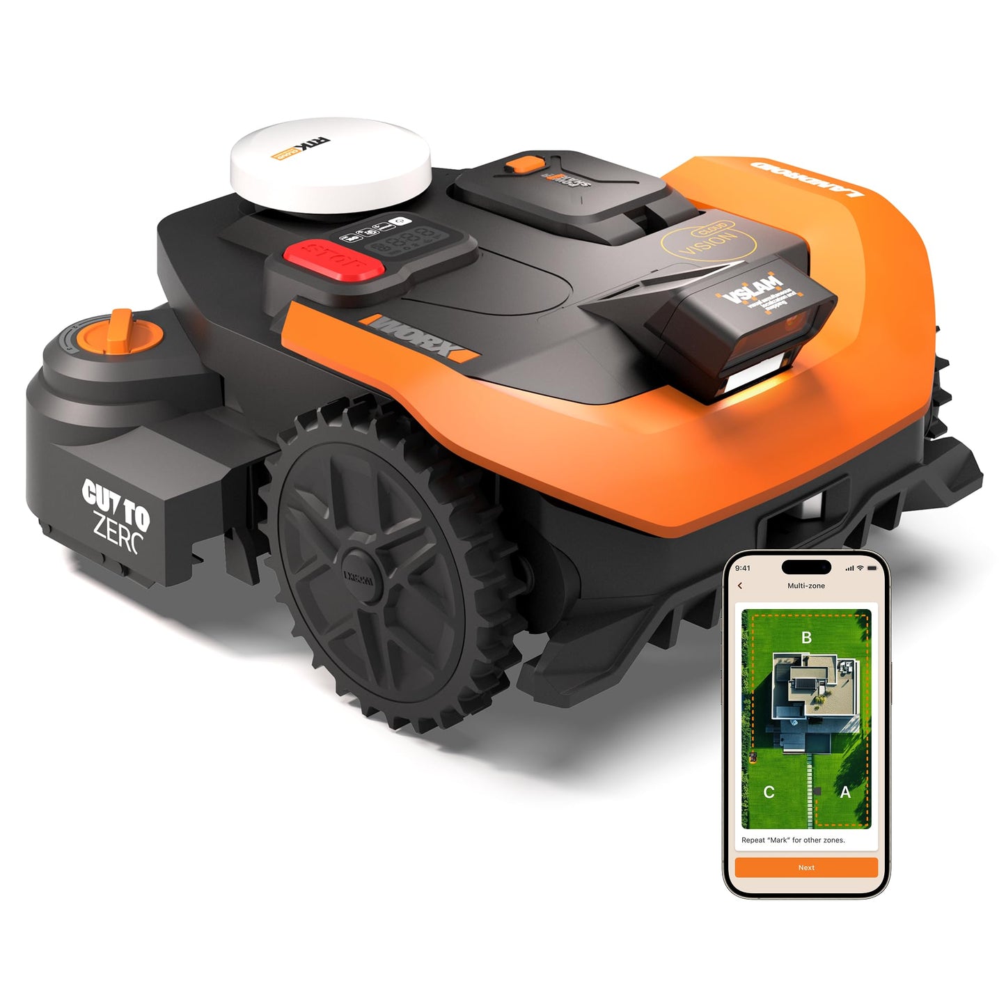 Landroid Vision Cloud Mähroboter ohne Begrenzungskabel, 3000 m² 2WD Mähroboter