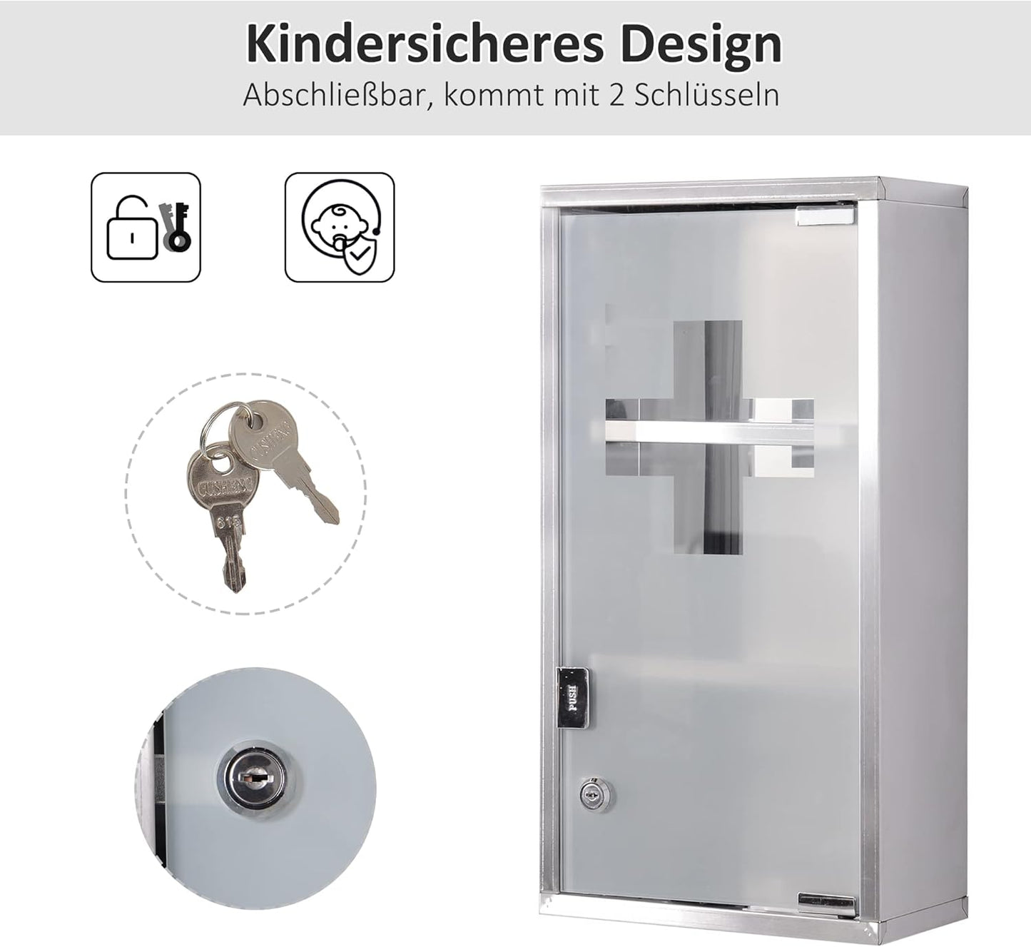 Abschliessbarer Medizinschrank