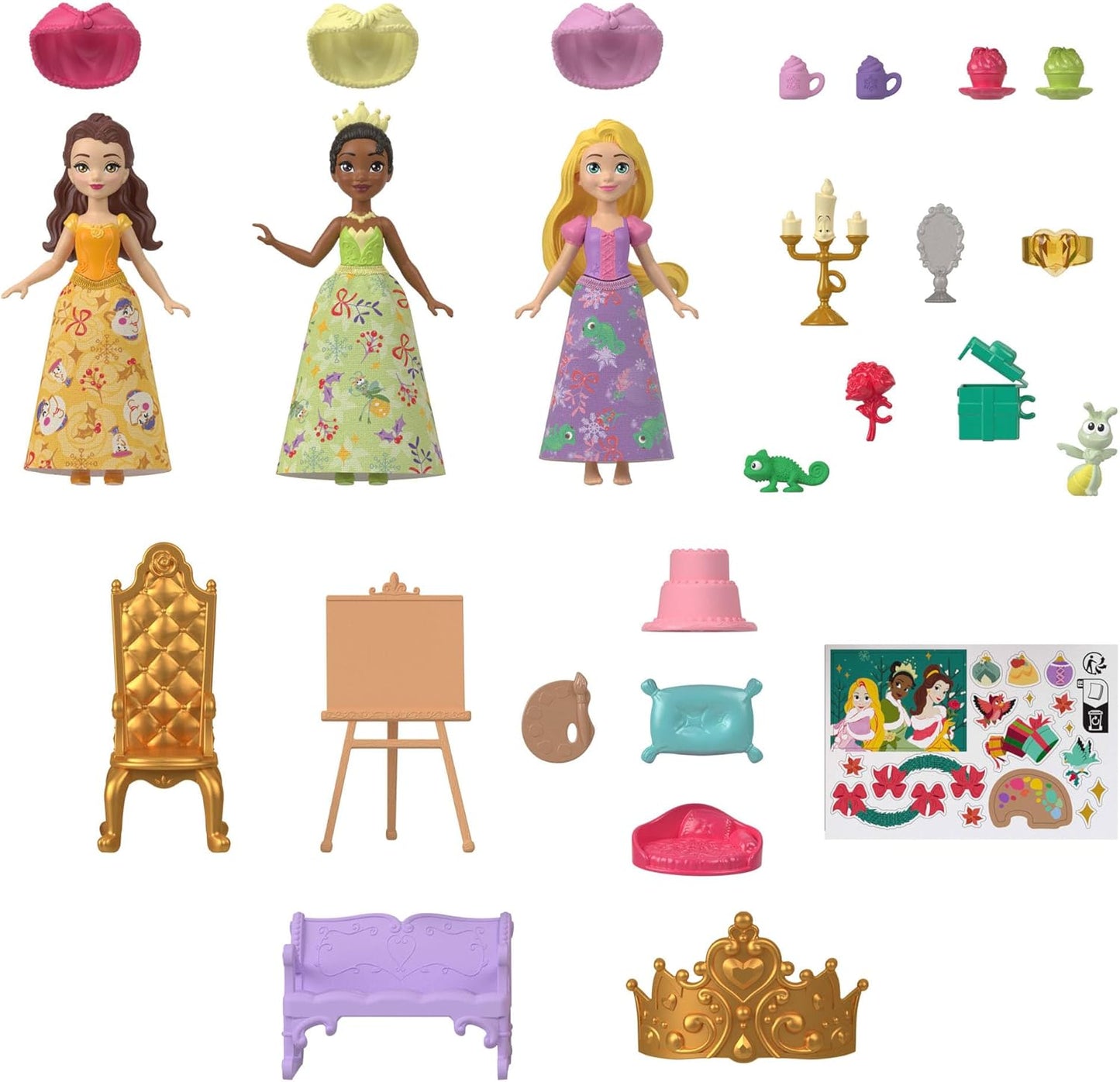 Adventskalender mit Disney-Puppen und Zubehör, Disney Princess-puppe Adventskalender