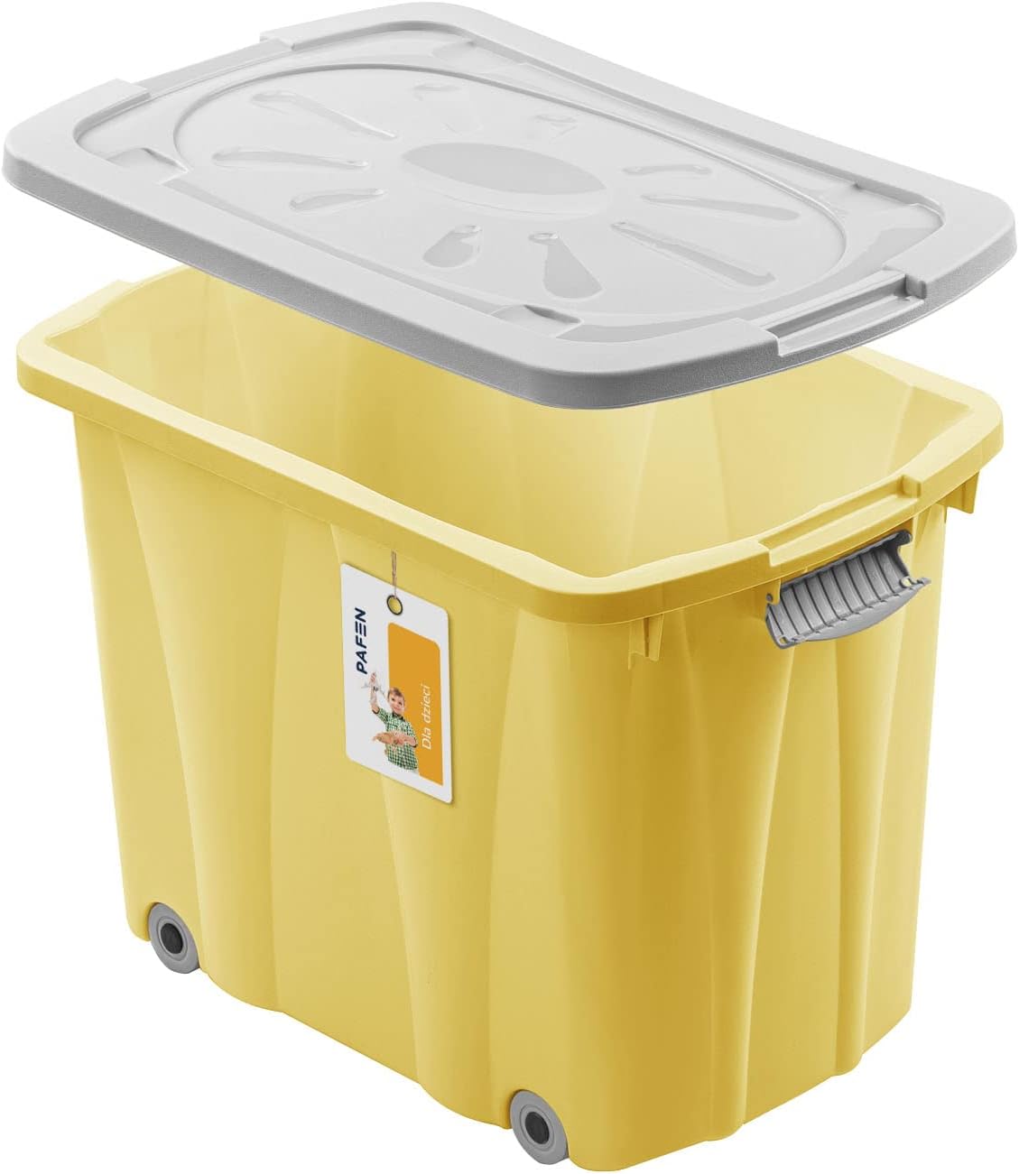 Spielzeugbox mit Rollen, Gelb Aufbewahrungsbox 62l