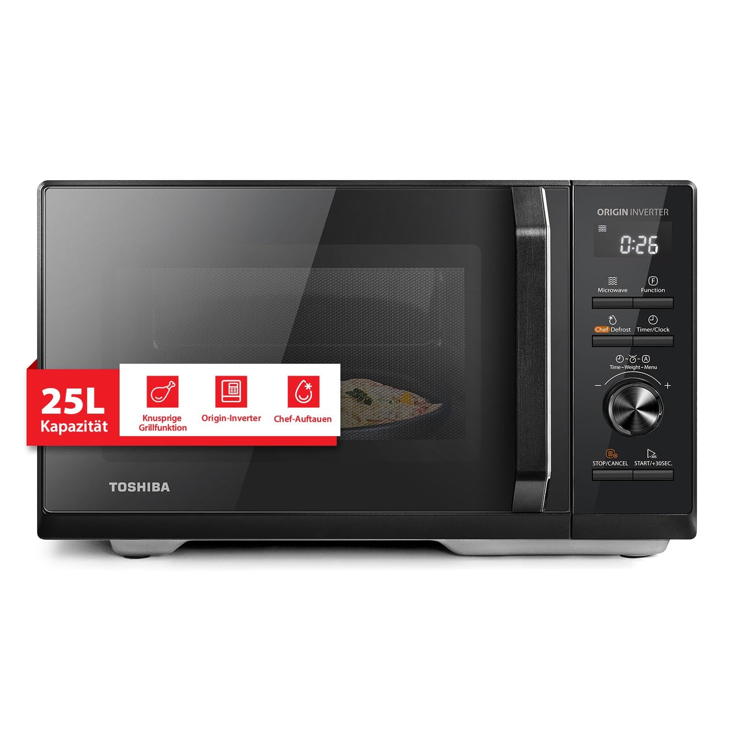 3-in-1 Mikrowelle MW3-AG25PFI(BK), Schwarz 25L Grill Inverter