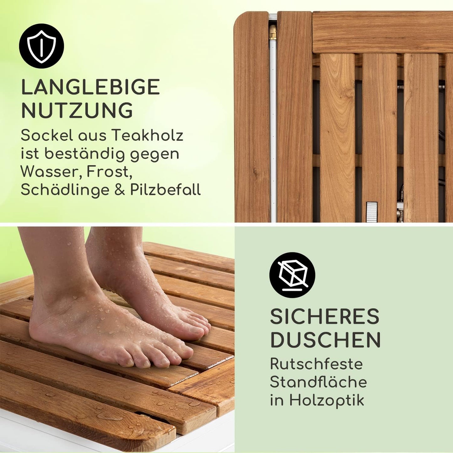 Boden-Gartendusche, Quadratisch Weiss