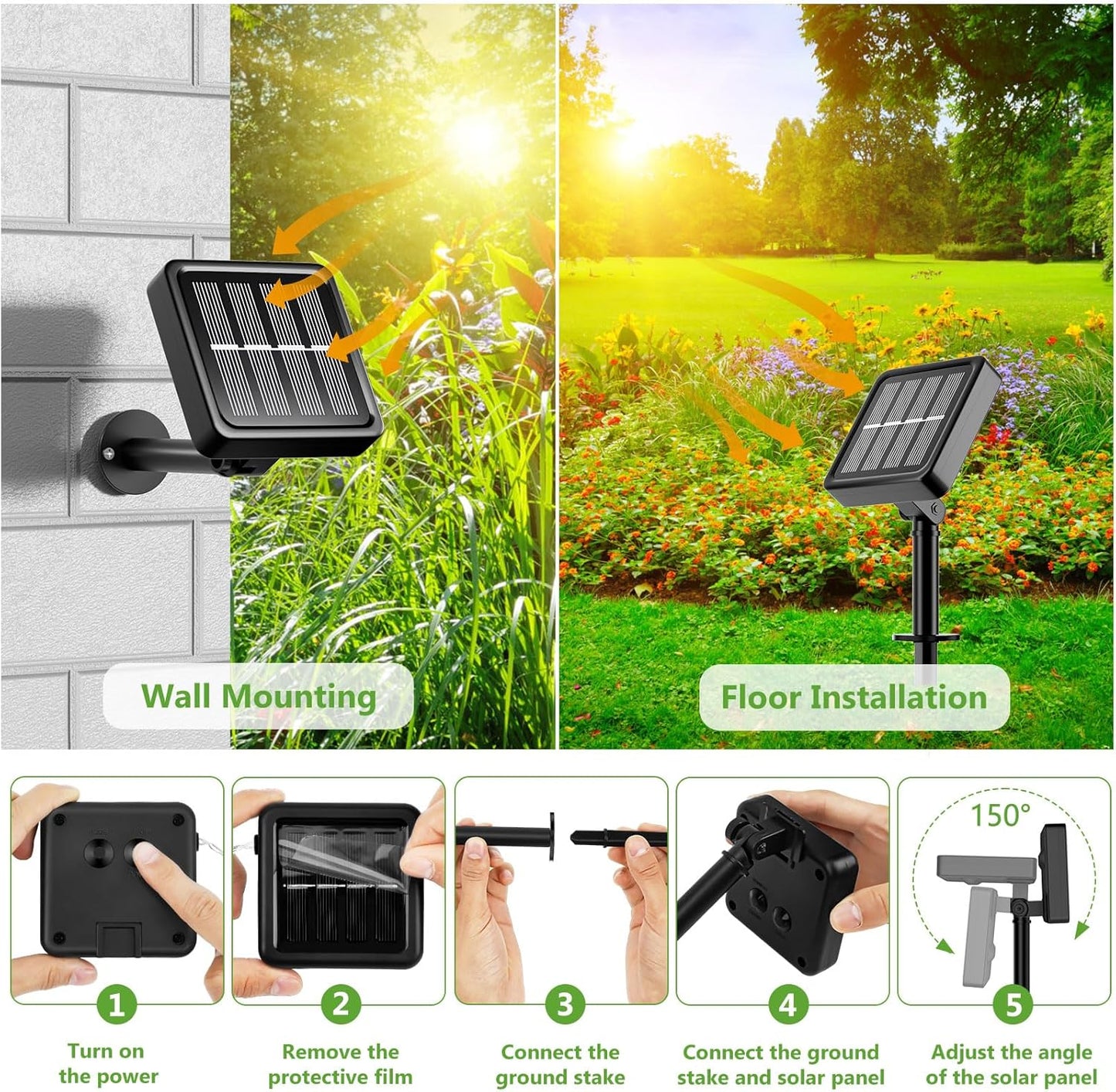 Solar-Lichterketten (3 Stück), Warmweiss 3 Stück-12M