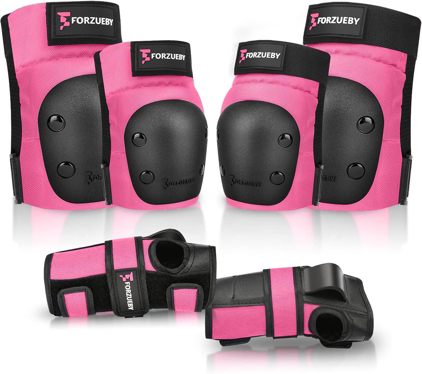 6-teiliges Protektoren-Set, XS (15-25kg) Rosenrot