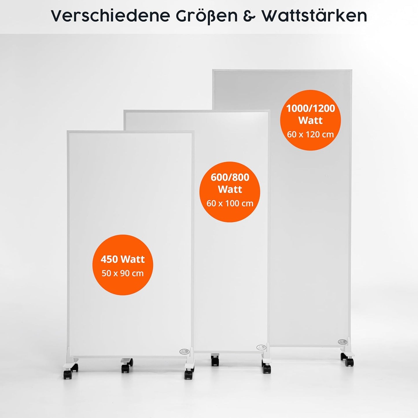 Infrarotheizung Standgerät mit Thermostat, 450 W Blumen