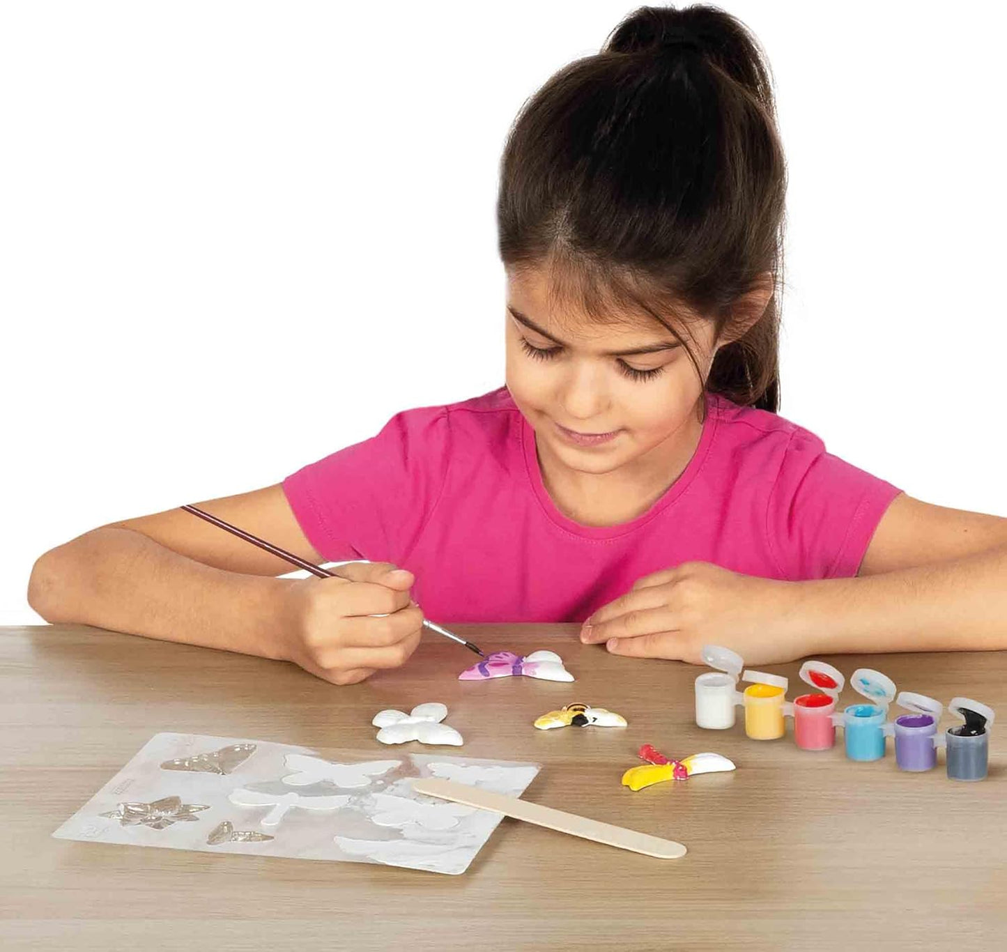 Gips- und Malset: Glitzerschmetterlinge & Einhörner, Set Glitzerschmetterlinge und Einhörner