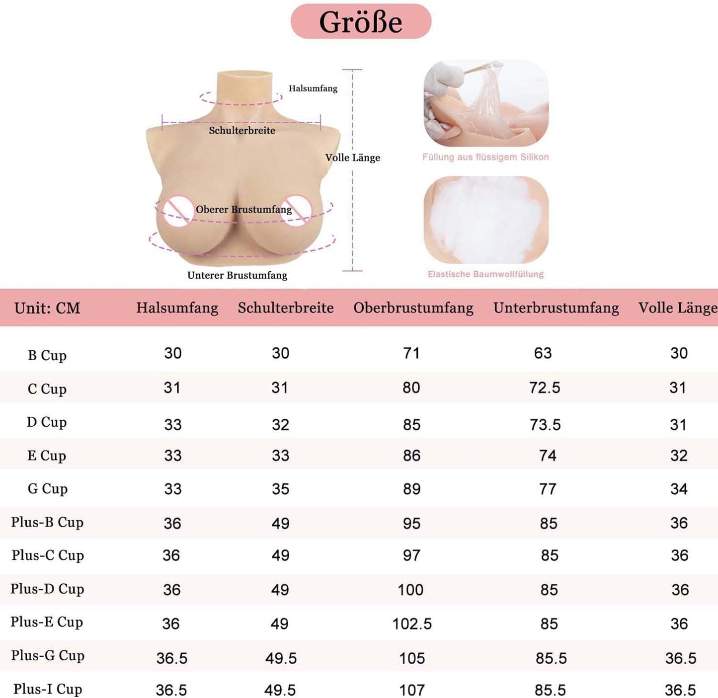 Silikon Brustformen C-Cup für Crossdresser & Cosplay, C cup-Elastische Baumwoll füllung Gelb