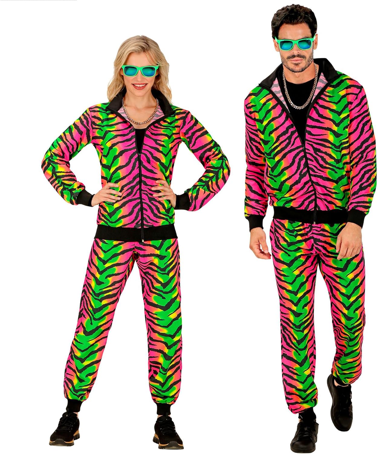 80er Jahre - Tiger Trainingsanzug, S Regenbogen - Rosa